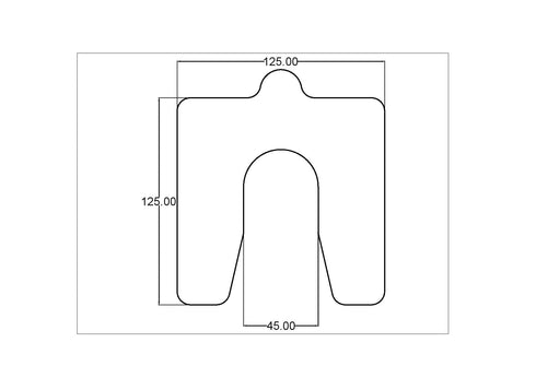 0.05mm Precut Slotted Shim 125x125 Slot 45mm Pack of 10