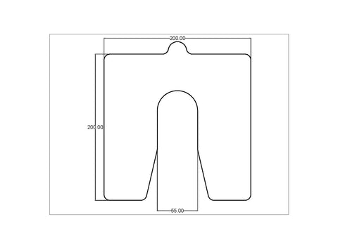 0.4mm Precut Slotted Shim 200x200 Slot 55mm Pack of 10