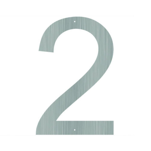 Number 2 Large House Number in Stainless Steel 400mm High