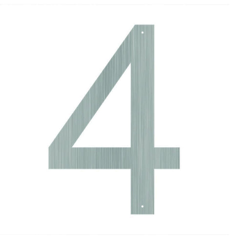 Number 4 Large House Number in Stainless Steel 400mm High