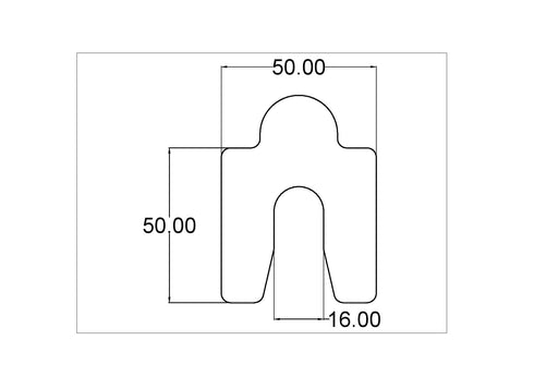 2.0mm Precut Slotted Shim 50x50 Slot 16mm Pack of 10