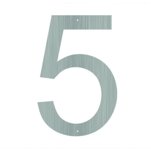 Number 5 Large House Number in Stainless Steel 400mm High