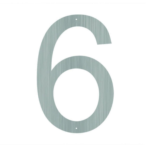 Number 6 Large House Number in Stainless Steel 400mm High