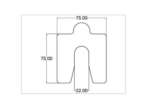 0.4mm Precut Slotted Shim 75x75 Slot 22mm Pack of 10