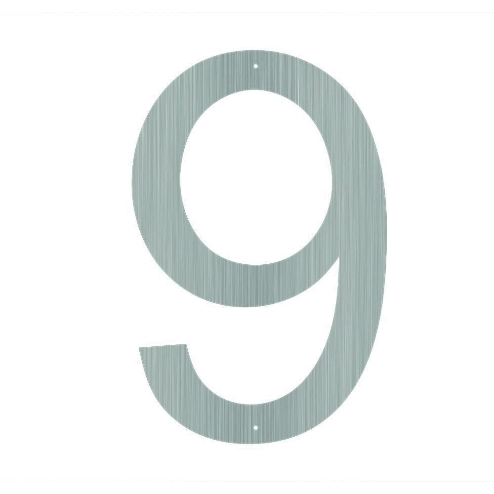 Number 9 Regular House Number in Stainless Steel 200mm High